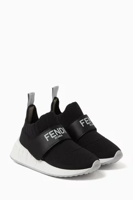 Buy Fendi Black Logo Band Sneakers in Mesh For Boys Online Ounass Bahrain