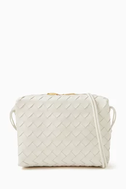 Buy Bottega Veneta White Small Loop Camera Crossbody Bag in Intrecciato Leather For Women Online Ounass Bahrain
