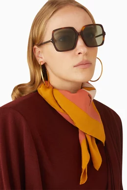 Buy SAINT LAURENT Brown Oversized Square Sunglasses in Recycled Acetate For Women Online Ounass Bahrain