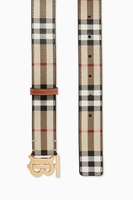 Buy Burberry Neutral TB Belt in Vintage Check Canvas Leather For Women Online Ounass Bahrain