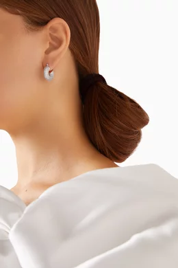 Buy Luv Aj Silver Pave Mini Donut Hoop Earrings in Silver-plated