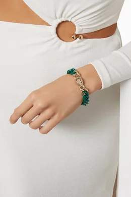 Buy BVLGARI Green Serpenti Forever Maxi Chain Bracelet in Brass For Women Online Ounass Bahrain