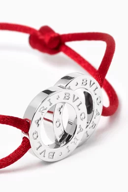Buy BVLGARI Red BVLGARI BVLGARI Cord Bracelet in Sterling Silver For Women Online Ounass Bahrain
