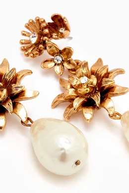 Oscar de la renta pearl drop earrings top