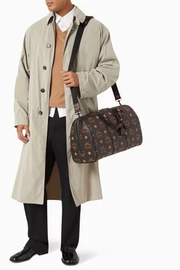Buy MCM Black Medium Ottomar Weekender Bag in Monogram Visetos For Men Online Ounass Bahrain