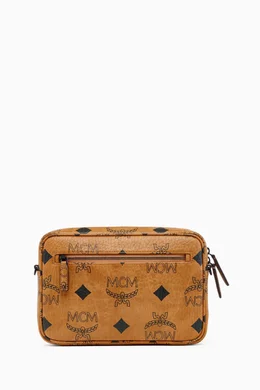 Buy MCM Brown Large Aren Crossbody Bag in Visetos Monogram Canvas For Women Online Ounass Bahrain