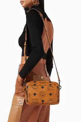 Buy MCM Brown Large Aren Crossbody Bag in Visetos Monogram Canvas For Women Online Ounass Bahrain