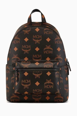 Buy MCM Black Medium Maxi Stark Backpack in Visetos For UNISEX Online Ounass Bahrain