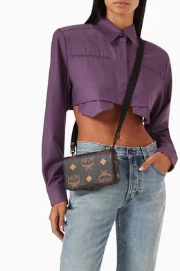 Buy MCM Black Mini Aren Printed Bag in Maxi Visetos For UNISEX Online Ounass Bahrain