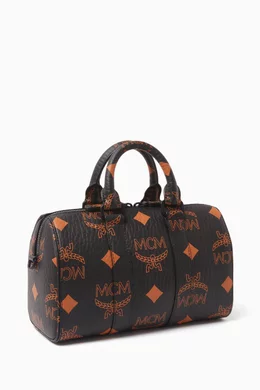 Buy MCM Black Small Aren Boston Bag in Maxi Visetos Canvas For Women Online Ounass Bahrain