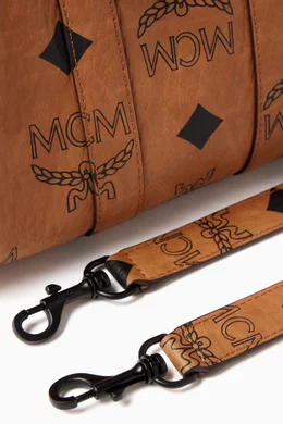 Buy MCM Brown Small Aren Boston Bag in Maxi Visetos Canvas For Women Online Ounass Bahrain