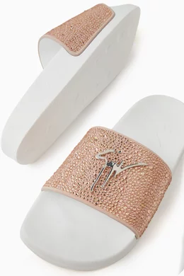 Buy Giuseppe Zanotti Pink Brett Slides in Rubber For Women Online Ounass Bahrain