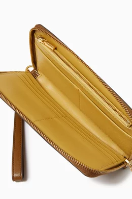 Buy Tory Burch Brown Robinson Continental Wallet in Pebbled leather For Women Online Ounass Bahrain