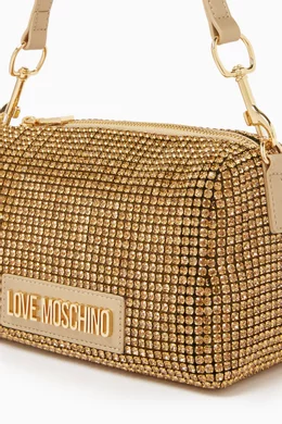 Buy Love Moschino Gold Mini Bling Bling Shoulder Bag in Crystal Mesh For Women Online Ounass Bahrain