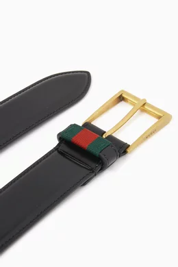 Gucci leather belt with web shop