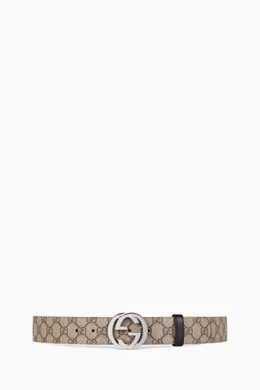 Buy Gucci Brown Reversible Belt in Leather Canvas For Men Online Ounass Bahrain