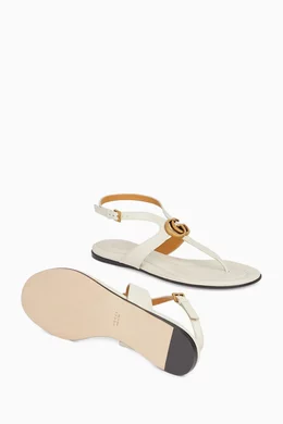 Buy Gucci White Double G Thong Sandals in Leather For Women Online Ounass Bahrain