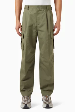 Buy Gucci Green Cargo Pants in Cotton For Men Online Ounass Bahrain