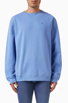 Buy Tommy Hilfiger Blue Track Top Sweatshirt in Cotton pique Blend For Men Online Ounass Bahrain