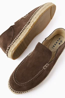 Buy Manebi Brown Espadrille Loafers in Suede For Men Online Ounass Bahrain