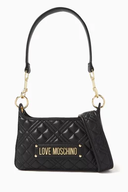 Buy Love Moschino Black Logo Shoulder Bag in Quilted Faux Leather For Women Online Ounass Bahrain