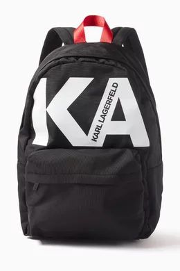 Buy Karl Lagerfeld Kids Black KA Logo Backpack in Nylon For Boys Online Ounass Bahrain