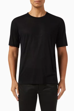 Buy SAINT LAURENT Black Logo T shirt in Viscose For Men Online Ounass Bahrain