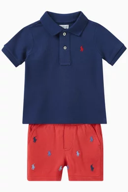 Ralph Lauren Polo Lacoste Bebe Ans Buy Polo Ralph Lauren Multicolour  Logo-embroidered Polo Set In