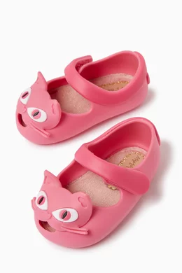 Mini melissa pink cat shoes hot sale