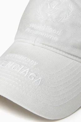 Buy Balenciaga White WFP Baseball Cap in Cotton Drill For UNISEX Online Ounass Bahrain