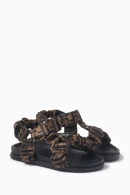 Buy Fendi Brown Logo Sandals in Cotton For Boys Online Ounass Bahrain