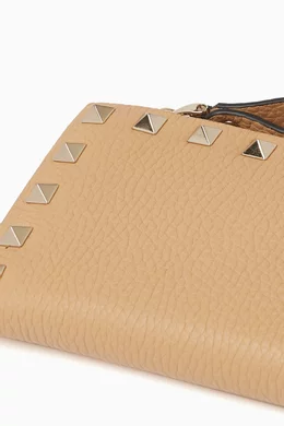 Buy Valentino Garavani Neutral Valentino Garavani Rockstud Coin Purse in Vitello Calfskin Leather For Women Online Ounass Bahrain