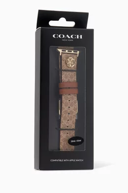 Buy Coach Brown Apple Watch® Strap in Signature C Coated Canvas