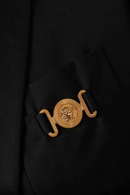 Buy Versace Black Biggie Blazer in Virgin Wool For Men Online Ounass Bahrain