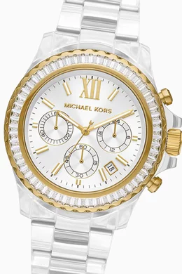 Buy Michael Kors White Everest Quartz Chronograph Stainless Steel Watch 42mm For Women Online Ounass Bahrain