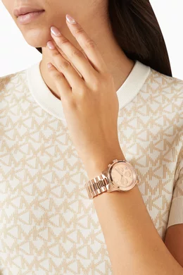 Buy Michael Kors Rose Gold Runway Chronograph Stainless Steel Watch 38mm For Women Online Ounass Bahrain