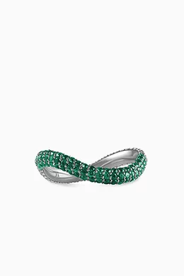 Infinity ring emerald on sale