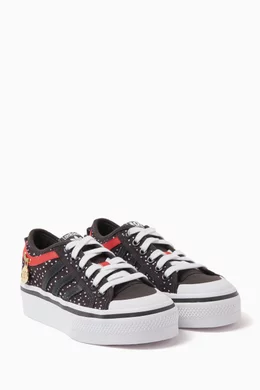 Buy adidas Black Junior Nizza Platform Sneakers in Textile For Girls Online Ounass Bahrain