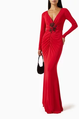 Marchesa notte floral applique dress discount