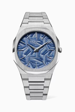 Buy D1 Milano Blue Ultra Thin Quartz Stainless Steel Watch 40mm For Men Online Ounass Bahrain