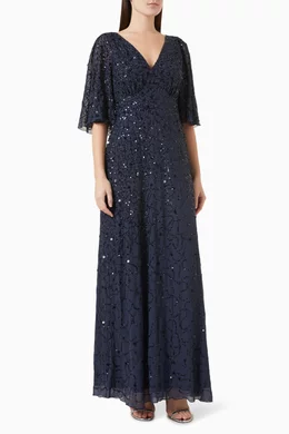 Maya cape maxi dress top
