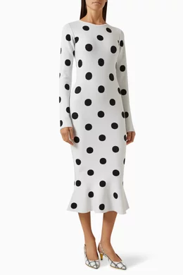 Buy Marni White Polka dot Midi Dress For Women Online Ounass Bahrain