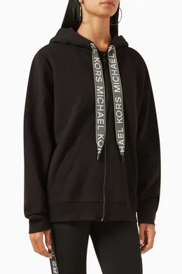 Womens logo tape zip up hoodie new arrivals