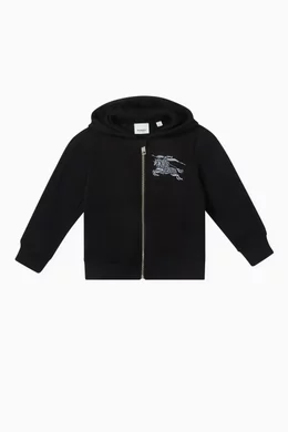 Buy Burberry Black Logo embroidered Hoodie in Cotton For Boys Online Ounass Bahrain