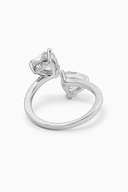 Buy Swarovski Silver Attract Soul Heart Ring in Rhodium plated Metal For Women Online Ounass Bahrain