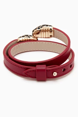 Buy BVLGARI Burgundy Serpenti Forever Wrap Bracelet in Leather For Women Online Ounass Bahrain