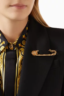 Versace safety pin brooch top