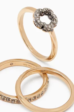 Buy Coach Gold Pave Tea Rose Ring Set in Metal For Women Online Ounass Bahrain