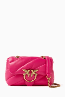 Buy PINKO Pink Mini Love Puff Crossbody Bag in Nappa Leather For