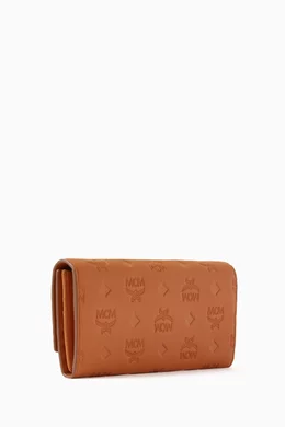 Buy MCM Brown Large Aren Continental Wallet in Monogram Leather For Women Online Ounass Bahrain